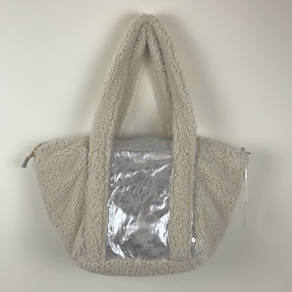 bari lynn Handbags - Elegant Cream and Silver Tote Bag